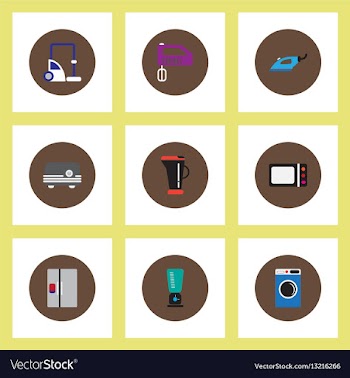 Collection of stylish icons in colorful vector image