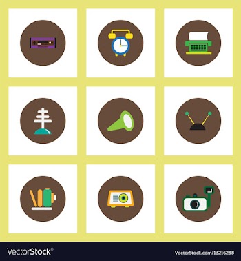 Collection of stylish icons in colorful vector image