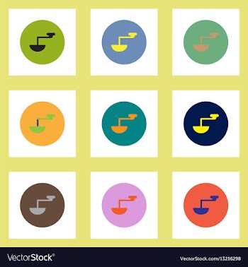 Collection of stylish icons in colorful vector image