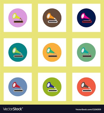 Collection of stylish icons in colorful vector image