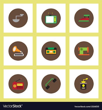 Collection of stylish icons in colorful vector image