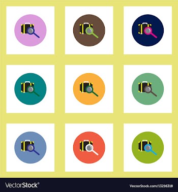 Collection of stylish icons in colorful vector image