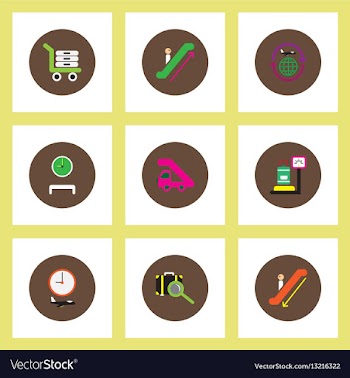 Collection of stylish icons in colorful vector image