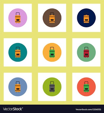Collection of stylish icons in colorful vector image