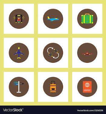 Collection of stylish icons in colorful vector image