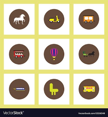 Collection of stylish icons in colorful vector image