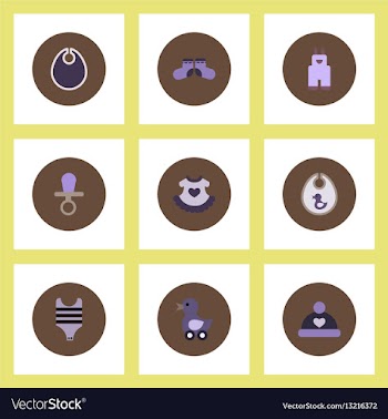 Collection of stylish icons in colorful vector image