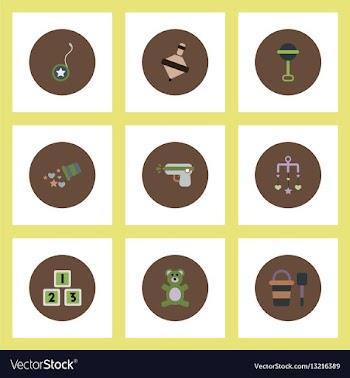 Collection of stylish icons in colorful vector image