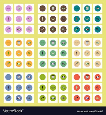 Collection of stylish icons in colorful vector image