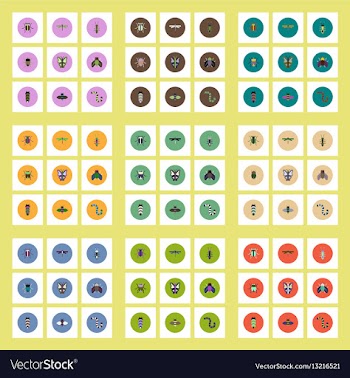 Collection of stylish icons in colorful vector image