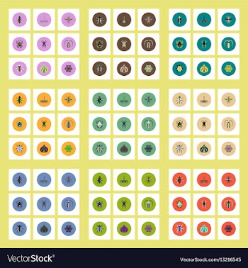 Collection of stylish icons in colorful vector image