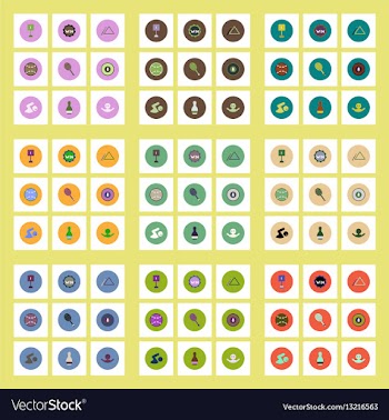 Collection of stylish icons in colorful vector image