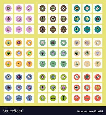 Collection of stylish icons in colorful vector image