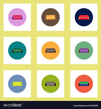 Collection of stylish icons in colorful vector image