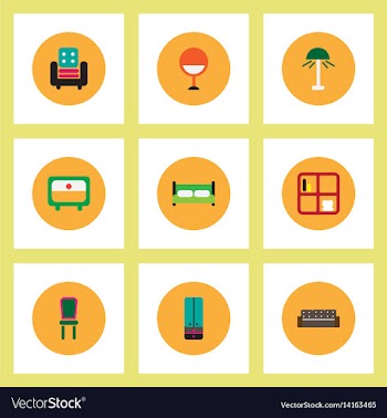 Collection of stylish icons in colorful vector image