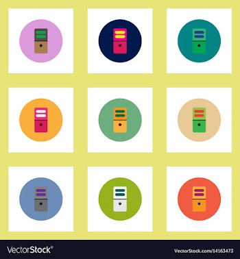 Collection of stylish icons in colorful vector image