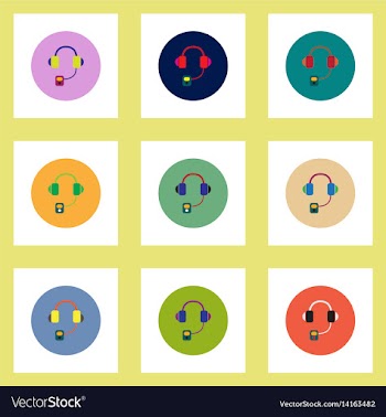 Collection of stylish icons in colorful vector image