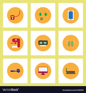 Collection of stylish icons in colorful vector image