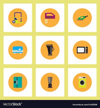 Collection of stylish icons in colorful vector image