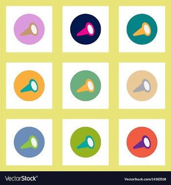 Collection of stylish icons in colorful vector image