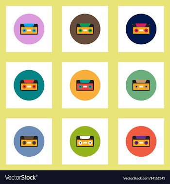 Collection of stylish icons in colorful vector image
