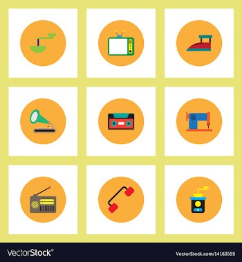 Collection of stylish icons in colorful vector image