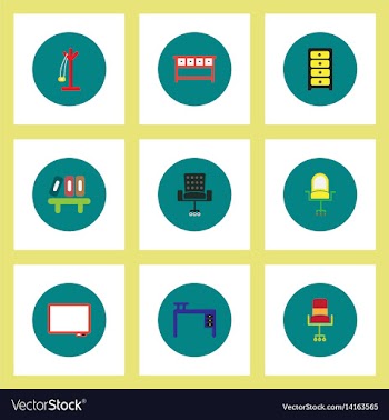 Collection of stylish icons in colorful vector image