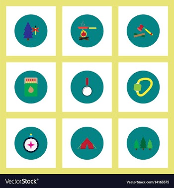 Collection of stylish icons in colorful vector image