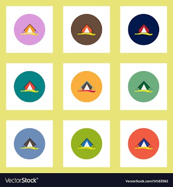 Collection of stylish icons in colorful vector image
