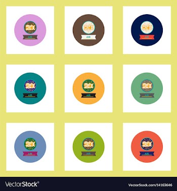 Collection of stylish icons in colorful vector image