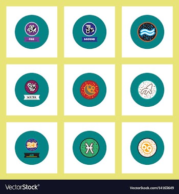 Collection of stylish icons in colorful vector image