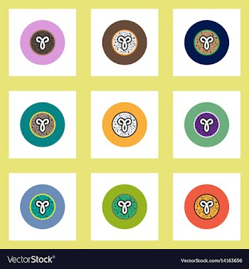 Collection of stylish icons in colorful vector image