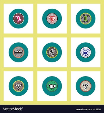 Collection of stylish icons in colorful vector image