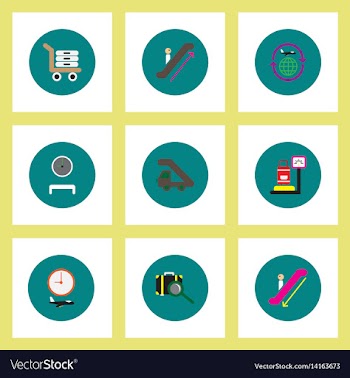 Collection of stylish icons in colorful vector image