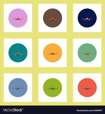 Collection of stylish icons in colorful vector image