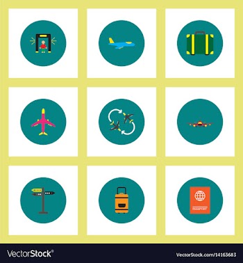 Collection of stylish icons in colorful vector image