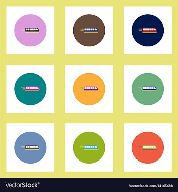 Collection of stylish icons in colorful vector image