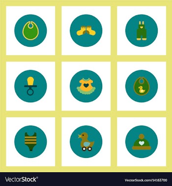 Collection of stylish icons in colorful vector image