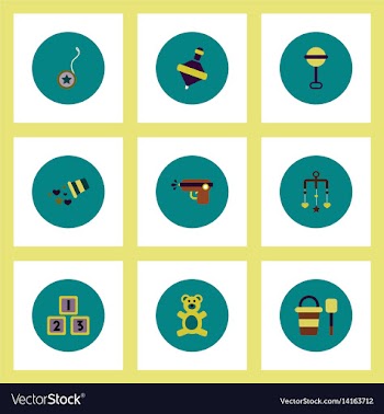 Collection of stylish icons in colorful vector image