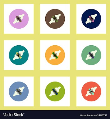Collection of stylish icons in colorful vector image