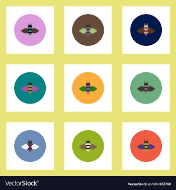 Collection of stylish icons in colorful vector image