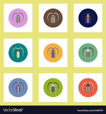 Collection of stylish icons in colorful vector image