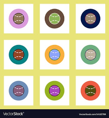Collection of stylish icons in colorful vector image