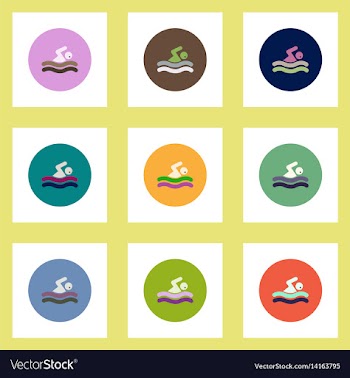 Collection of stylish icons in colorful vector image