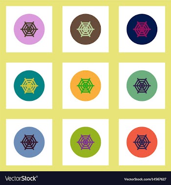 Collection of stylish icons in colorful vector image