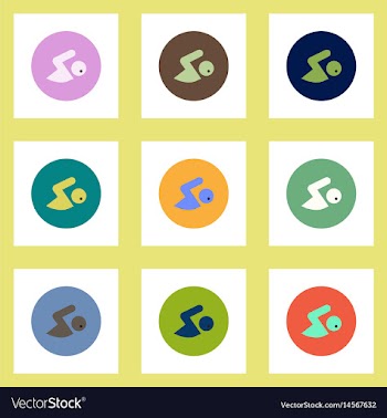 Collection of stylish icons in colorful vector image