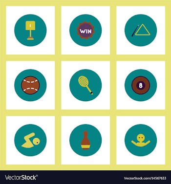 Collection of stylish icons in colorful vector image