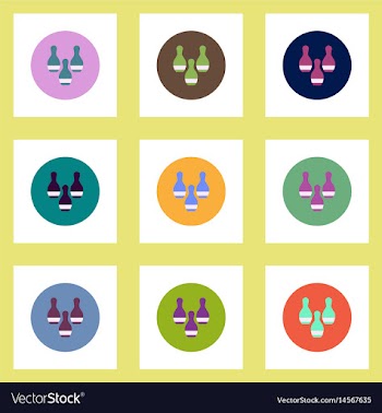 Collection of stylish icons in colorful vector image