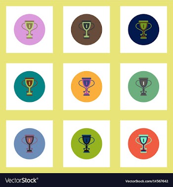 Collection of stylish icons in colorful vector image