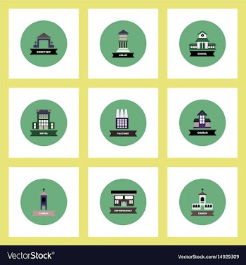 Collection of stylish icons in colorful vector image